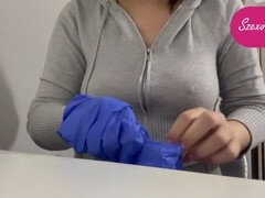 Pijpbeurt, Handschoenen, Handbeurt, Hd, Latex, Zuigen, Tieten likken, Speelgoed