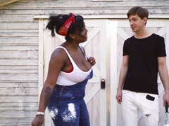 Black BBW Layton Benton gets drilled by white guy Markus Dupree