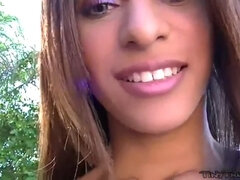 Skinny teen anal slut takes a cock in her ass