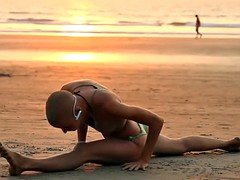 The Bald Yogi Girl On The Beach