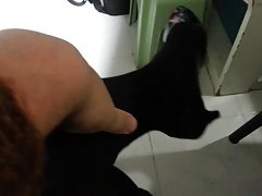 Black Patent Pumps with Pantyhose Teaser 18