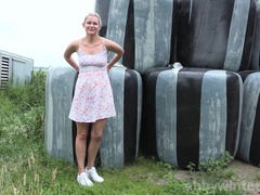 Leie, Arsch, Blondine, Deutsch, Behaart, Im freien