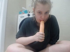 Grosser arsch, Blondine, Blasen, Dildo, Schmutzig, Wichsen, Masturbation, Muschi