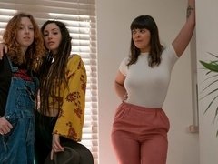 69 negenenzestig, Kont, Hondjeshouding, Vingeren, Harig, Masturbatie, Roodharige vrouw, Strippen