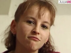 Classisch, Seksspeelgoed, Duits, Gigantische dildo, Roodharige vrouw, Mager, Strippen, Tieten likken