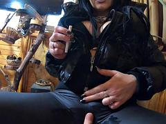 Leie, Schwarz, Blasen, Schwarz, Absätze, Latina, Leder, Milf