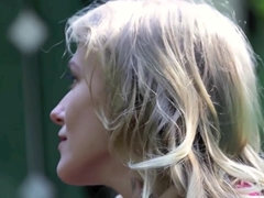 Blonde, Érotique, Doigter, Masturbation, Nue, De plein air, Public, Solo