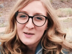 Rubia, Mamada, Corridas faciales, Gafas, Pajear, Lamidas, Al aire libre, Pov
