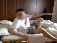 Chinese couple having sexy at home