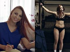 Tussi, Blasen, Fesselspiele, Besamung, Hardcore, Lingerie, Krankenschwester, Rotschopf