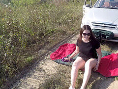 Coche, Penetracion con dedos, Masturbación, Orgasmo, Al aire libre, Strapon, Adolescente, Juguetes