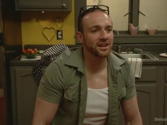 Amarrada, Cornudo, Rostro sentado, Marido, Próstata, Coño, Sexo fuerte, Esclavo