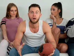 Bruinharig, Handbeurt, Feest, Kut duiken, Strippen, Tiener, Trio, Tieten likken