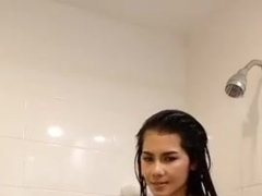 Brunette brune, Érotique, Doigter, Chatte, Douche, Nénés, Webcam, Mouillée