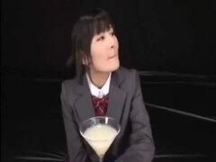 Asiatisch, Viele männer bespritzen eine frau, Japanische massage, Schlucken