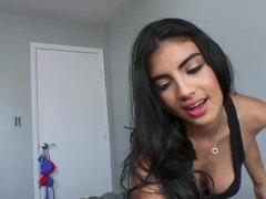 Michelle Martinez does a double handed bj & gets her virgin ass nailed