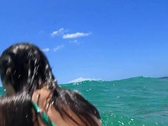 Leie, Strand, Blasen, Fussjob, Pov, Muschi, Rasiert, Titten
