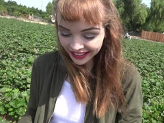 Brunette brune, Souple, Petite amie, De plein air, Petite femme, Chatte, Maigrichonne, Nénés