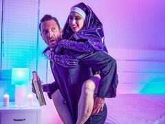 Schlafzimmer, Grosser schwanz, Blasen, Hundestellung, Natürlichen titten, Nonne, Jungendliche (18+), Titten