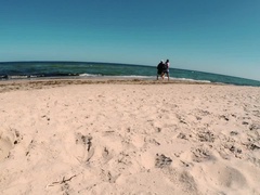 Amateur Outdoor Risky Blowjob on Public Beach. Another day in Paradise