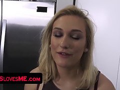 Stepsister Gets Her Pussy Pounded And Cum All Over Her Face To Stop Her Stepbro From Pranking Her