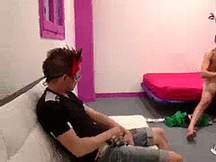 フェラチオ, カップル, イく瞬間, ヨーロピアン, フルムービー, マスク, スペイン人, 三人