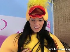 Gina Devine's tight pussy gets pounded while she's drenched in pee