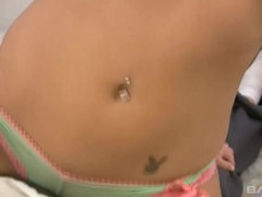 Chloe J keeps her panties on and grinds a cock