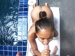 Amateur, Gros cul, Grosse bite, Sucer une bite, Piscine, Pov, Adolescente, Thaïlandaise
