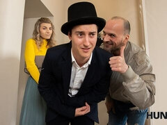 Большой член, Минет, Куколка, Натуральные сиськи, Короткая стрижка, Чулки, Молоденькие, Сиськи