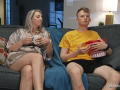 Stepmom Charlotte Rayn catches him up masturbating with vacuum cleaner