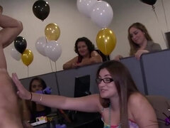 Mila Blaze is going to get off alongside other office hoes