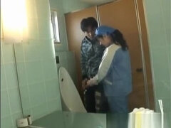 Asian toilet attendant cleans wrong part4