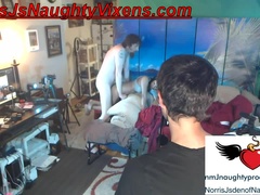 Derrière les coulisses, Petit ami, Cocu, Queue, Interracial, Chevaucher, Suçant, Webcam