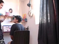 Cul, Sucer une bite, Brunette brune, Cousine, En levrette, Fille latino, Chatte, Seins flasques