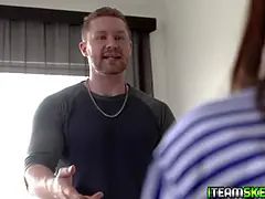 Small teenage pushed sams extra massive cock all the way down!