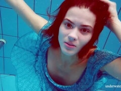 18, 毛深い, プール, ロシア人, ティーン, 水中