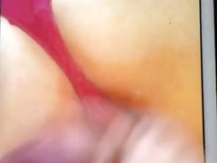 Wanking cum shot video over Sheff81 wife's knickers &arse