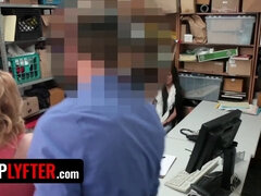 18, 素人, 楽屋, ブロンド, お仕置き, ストリップ, ティーン, 三人