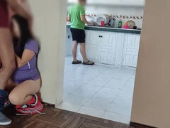 Hot Latina Wife Cheats on Cuckold Husband with Big Black Cock While He Cooks