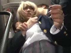 Rubia, Autobús, Corridas, Sexo duro, Japonés, Público, Trio, Inodoro
