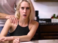 ブロンド, 爸, 顔射, 毛深い, ティーン, オッパイの