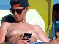 Natural tits nudist teen relaxing and showing tight ass