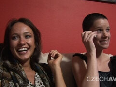 素人, 茶髪の, 眼鏡, グループ, 自家製, キス, オージー, フェラする