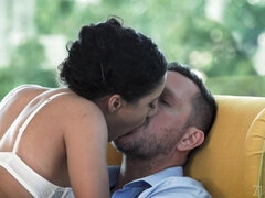 Incroyable, Brunette brune, Dingue, Tir de sperme, Érotique, Fille latino, Softcore, Nénés