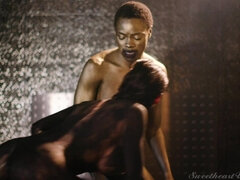 お尻, 舐める尻, 舞台裏, デカ尻, 黒人, 茶髪の, 変態趣向, タトゥー