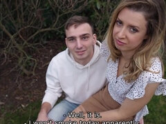 Blond, Pijpbeurt, Man die toekijkt, Handbeurt, Hd, Natuurlijke tieten, Openbaar, Tieten likken