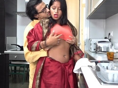 Busty Indian beauty lets hubby ravish her muff after excellent foreplay