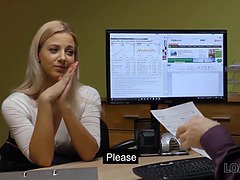 Agent in the office thinks about loan amount & fucks hard in the office