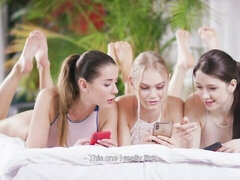 Blond, Vingeren, Groep, Lesbisch, Likken, Orgie, Kut duiken, Geschoren